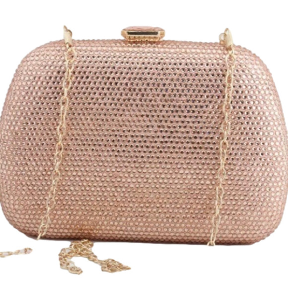 Bridal Rhinestone evening clutch/ bag ,baby pink - Picture 1 of 3